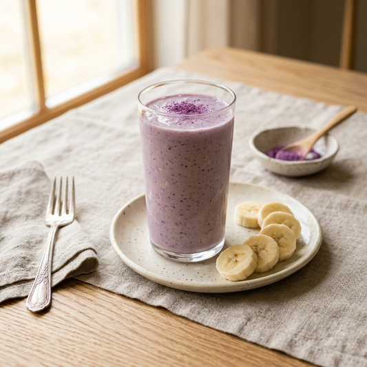 Smoothie violet à l'ube et à la banane